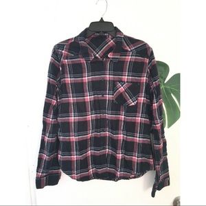 Paige Plaid Flannel Button Down Sleeve Medium